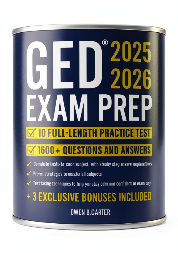 GED Test Guide Kindle Edition by PrepMaster 502‑Page Study Book-0