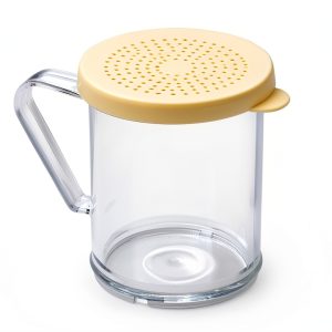 TableCraft 10 oz Dredge Shaker with S and P Lid Beige Pack of 12-0