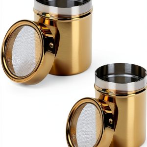 Stainless Steel Powder Shaker HERCHR Gold Mesh Dredge 2.8x3.5in-0
