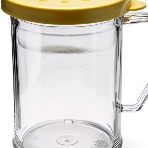 Cambro 96SKRC 10 oz Capacity, Camwear Polycarbonate Shaker/Dredge with Yellow Cheese Lid-0