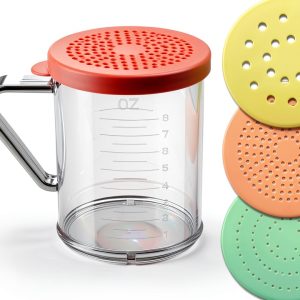 Dredge with Snap Lid Feekoon 10 OZ Clear Spice Shaker 4 Lids-0