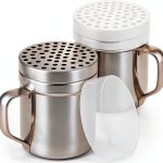 Metal Parmesan Cheese Shaker 10oz Set of 2 CUSINIUM with Large Holes-0